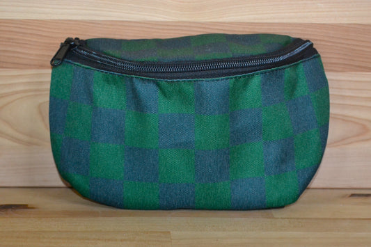 Green Check Saddle Bag