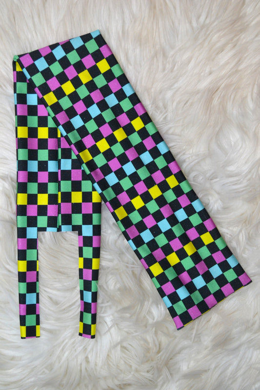 Neon Black Checkered Tail Bag