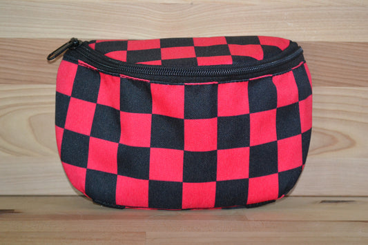 Pink Black Checker Saddle Bag