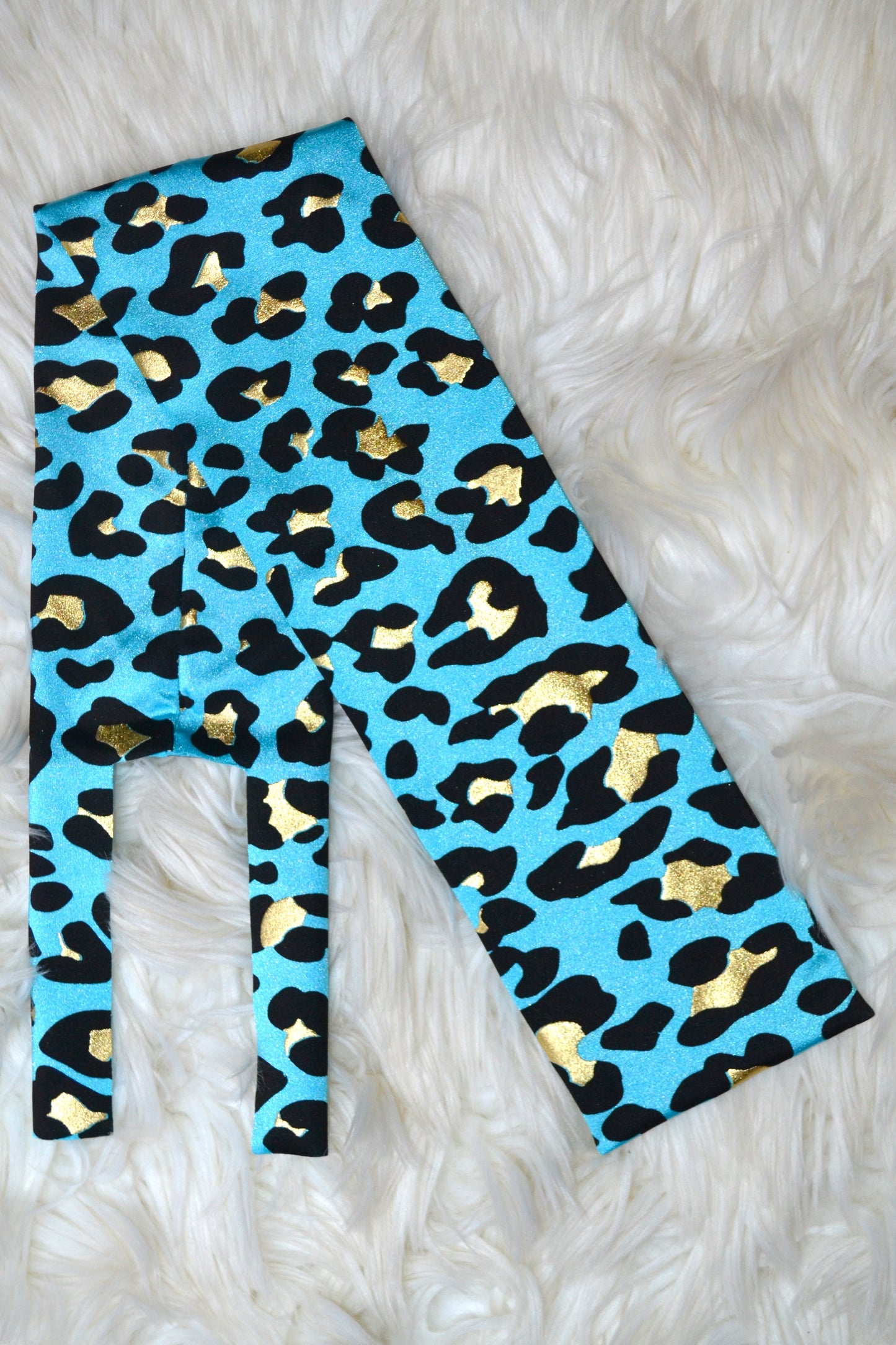 Blue Gold Cheetah Tail Bag
