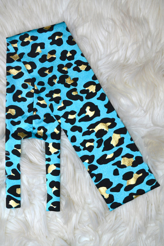 Blue Gold Cheetah Tail Bag