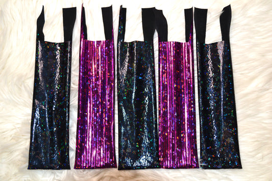 Pink Holographic and Black Holographic Mane Bags Set of 5