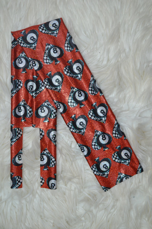 Red Burgundy 8 Ball Spades Tail Bag Holographic