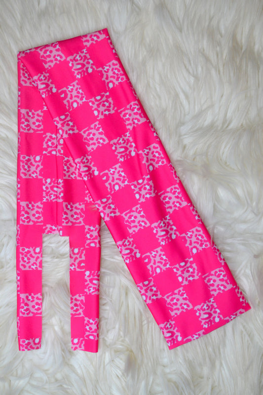Pink Cheetah Checker Tail Bag