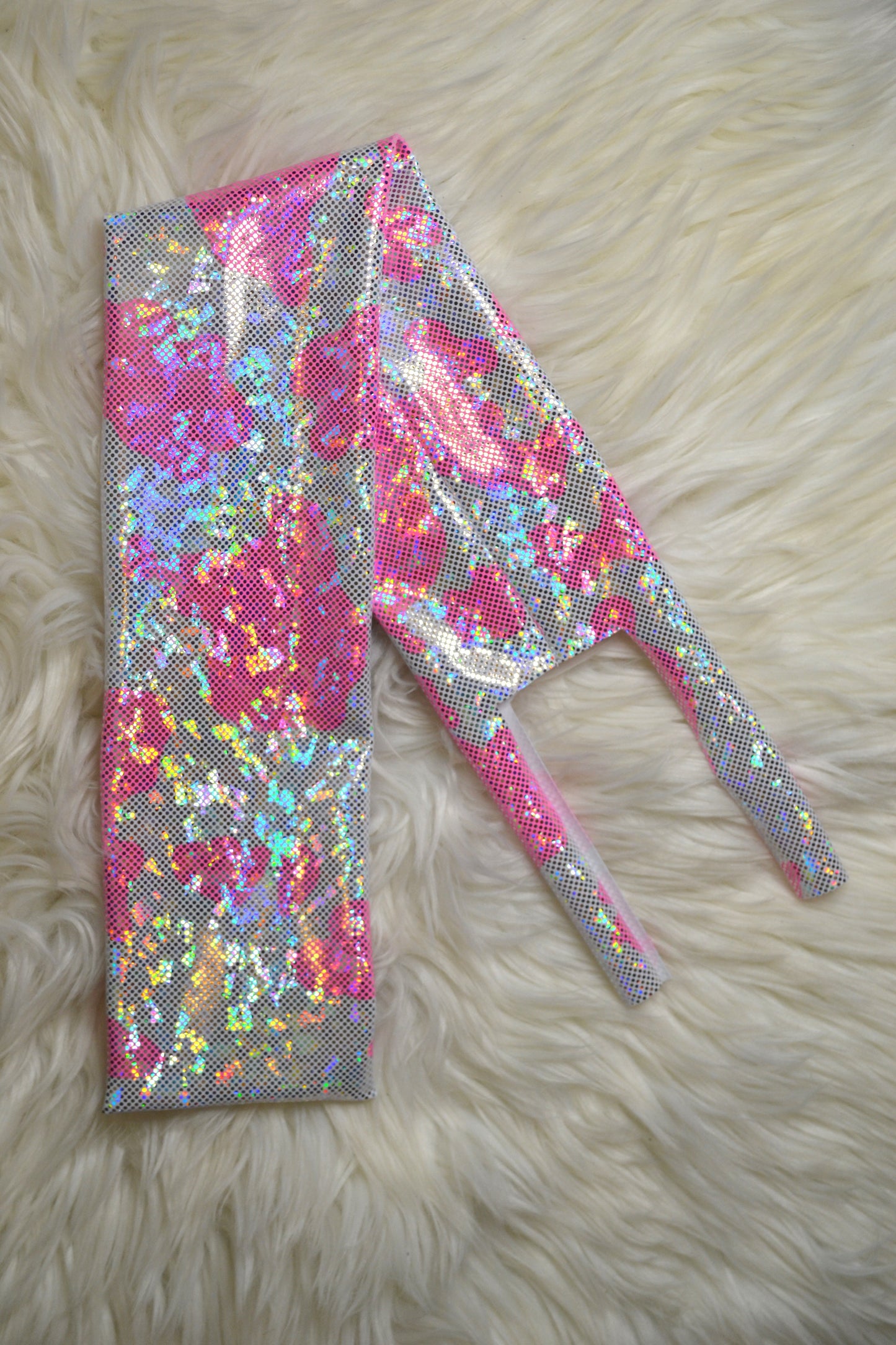 Pink Cow Print Tail Bag Holographic