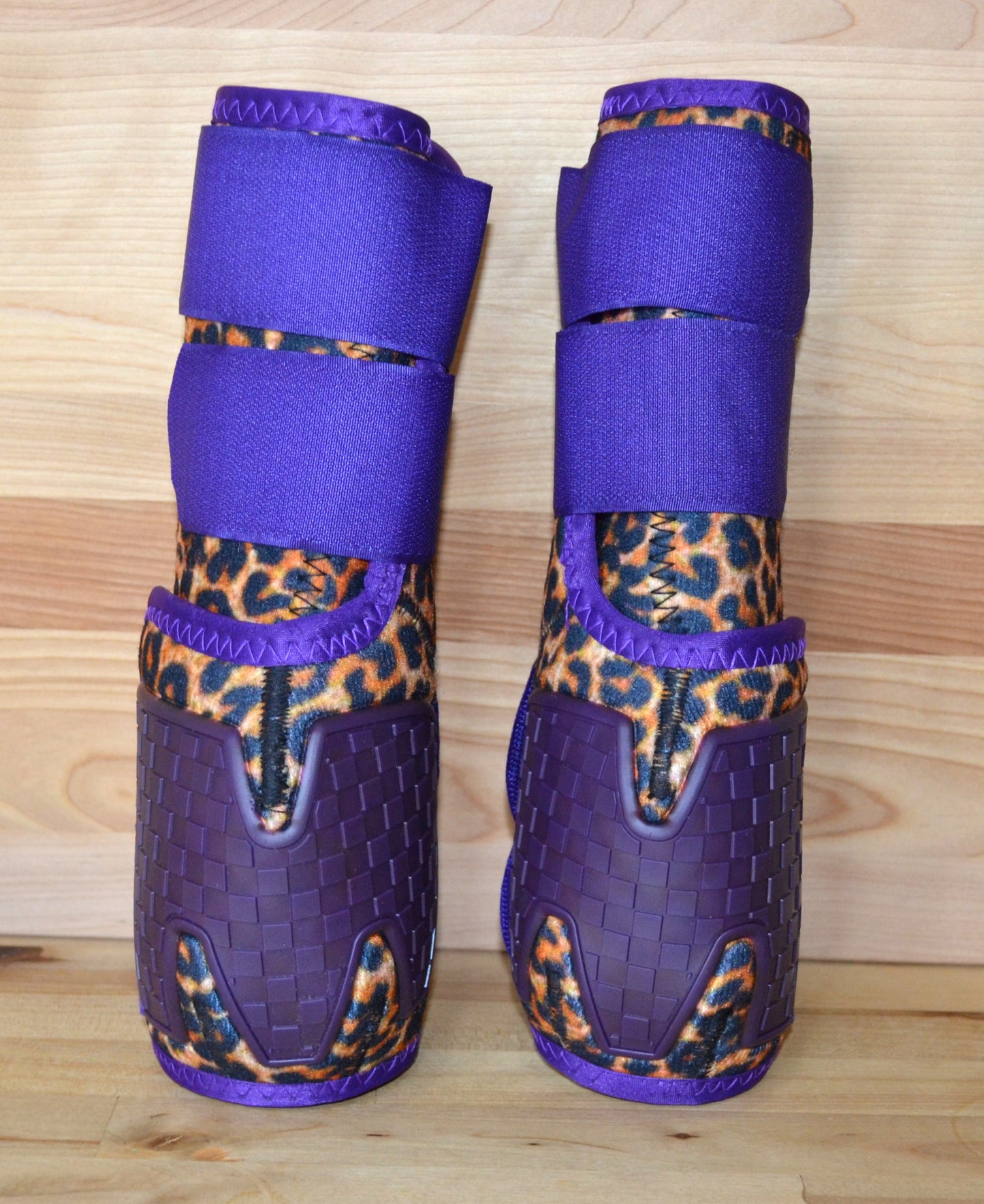 Cheetah with Purple Splint Boots