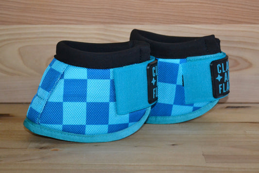 Teal Check Bell Boots