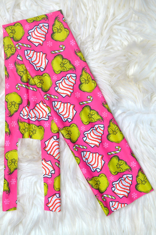 Xmas Guy and Cakes on Pink Tail Bag