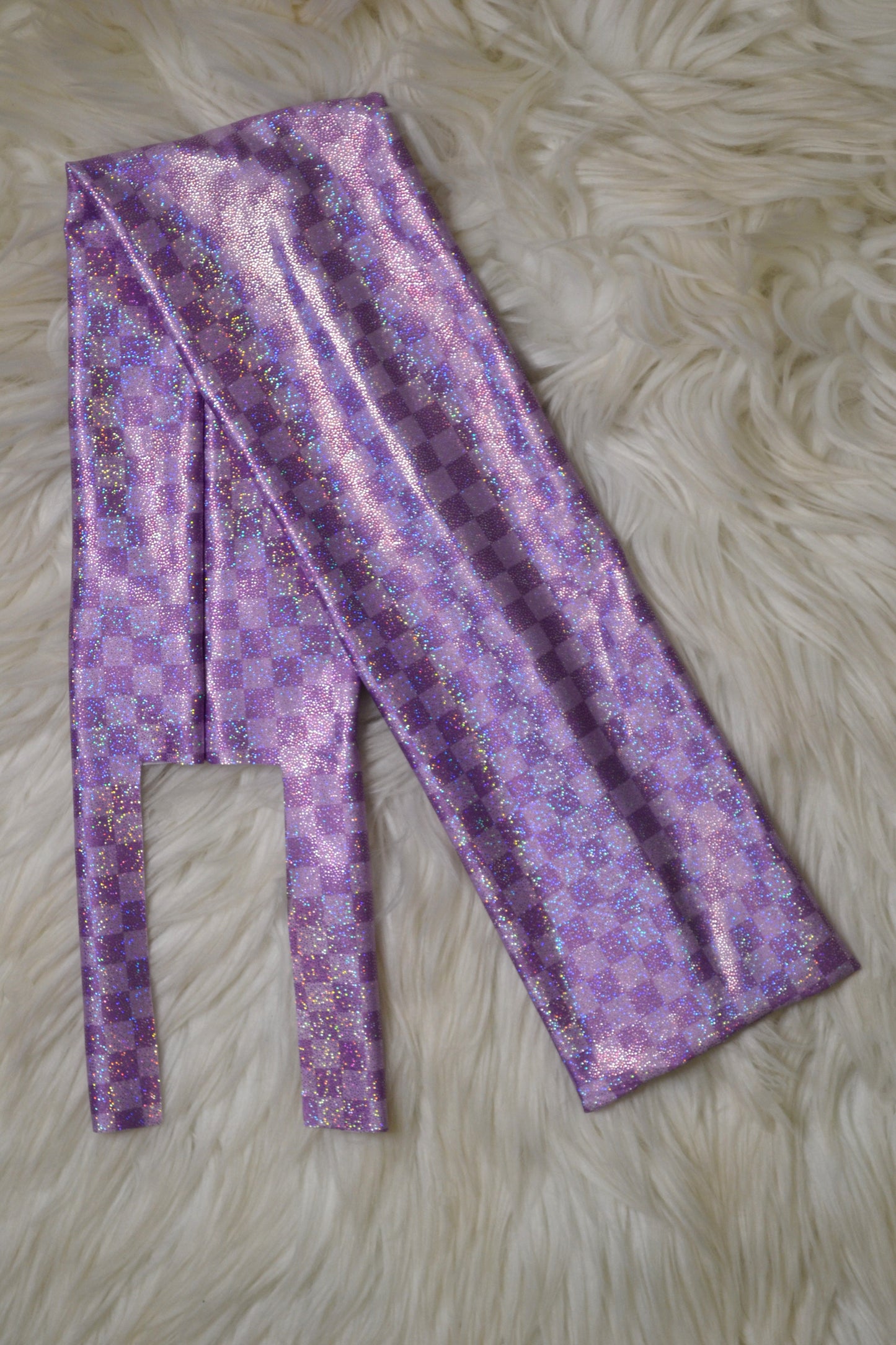 Purple Baby Checkered Tail Bag Holographic