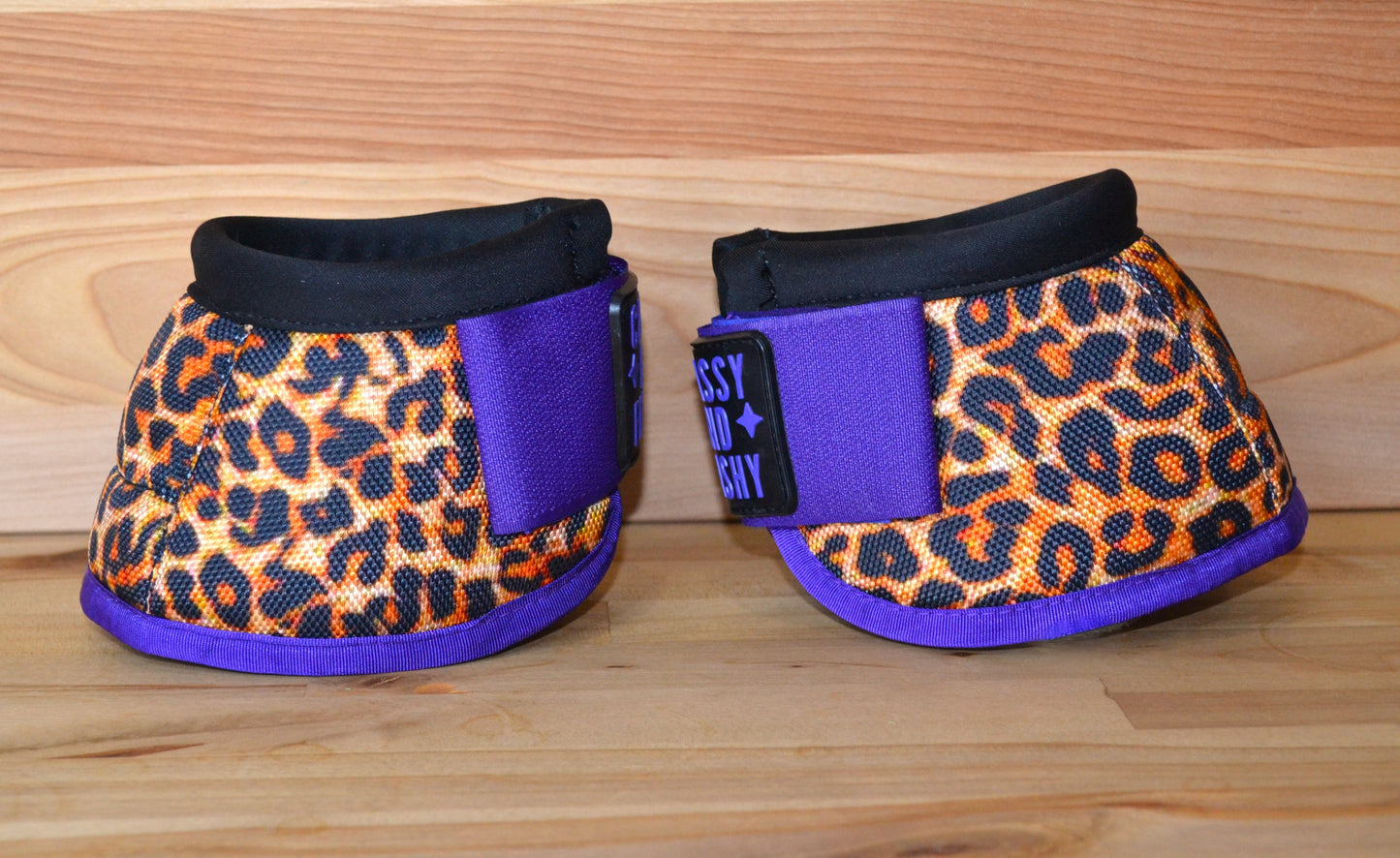 Cheetah with Purple Bell Boots
