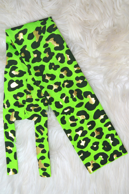 Lime Green Gold Cheetah Tail Bag