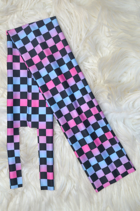 Pink Blue Purple Checkered Tail Bag