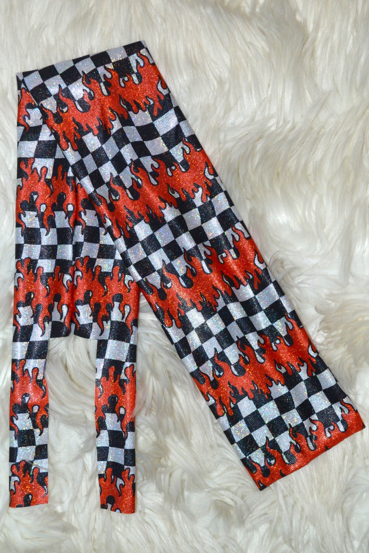 Red Fire Checker Tail Bag Holographic
