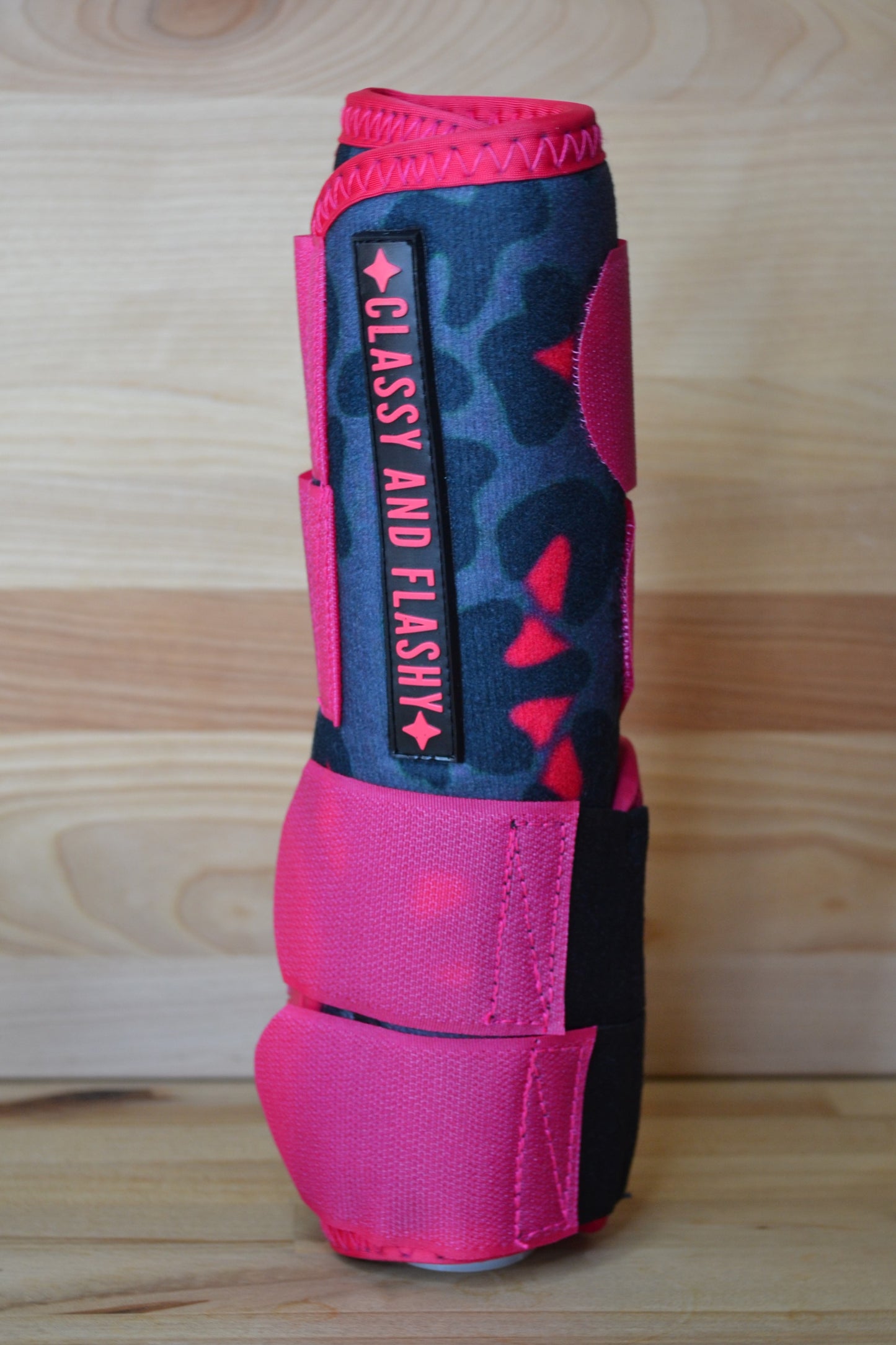 Black Pink Cheetah Splint Boots