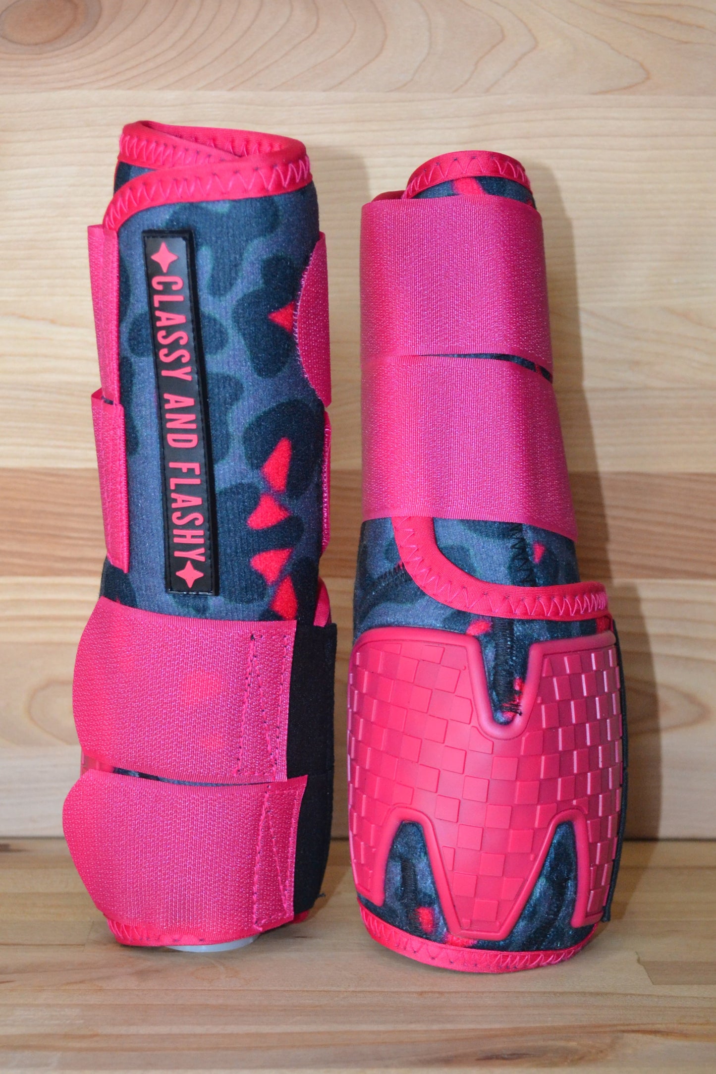 Black Pink Cheetah Splint Boots