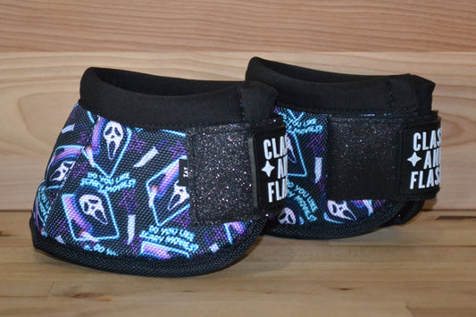Scary Movie with Black Sparkle Straps Bell Boots