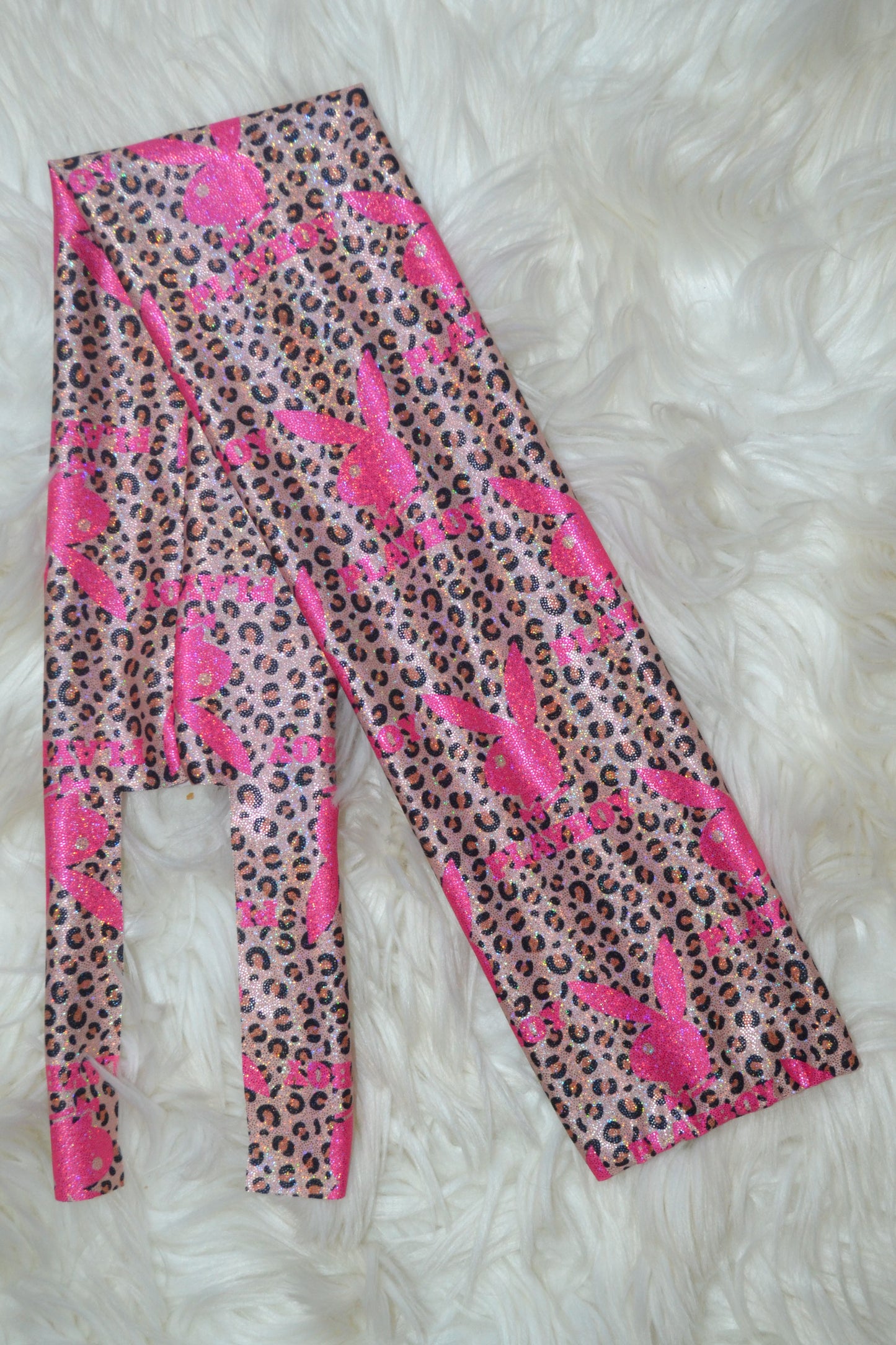 Pink Bunny Cheetah Tail Bag Holographic