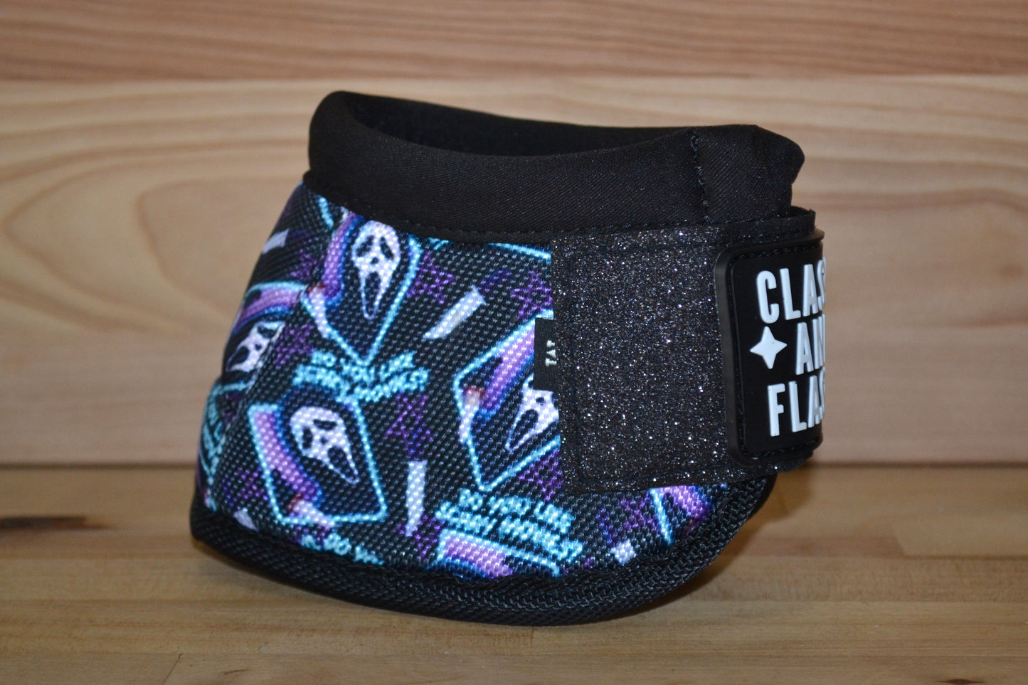 Scary Movie with Black Sparkle Straps Bell Boots