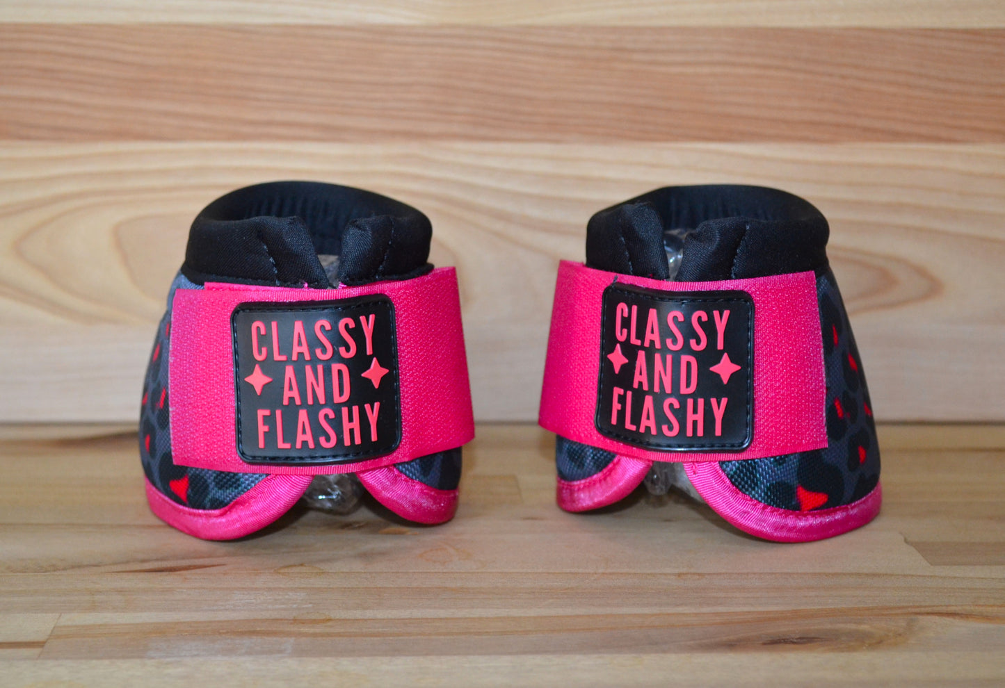 Black Pink Cheetah Bell Boots