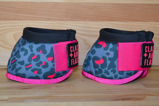 Black Pink Cheetah Bell Boots
