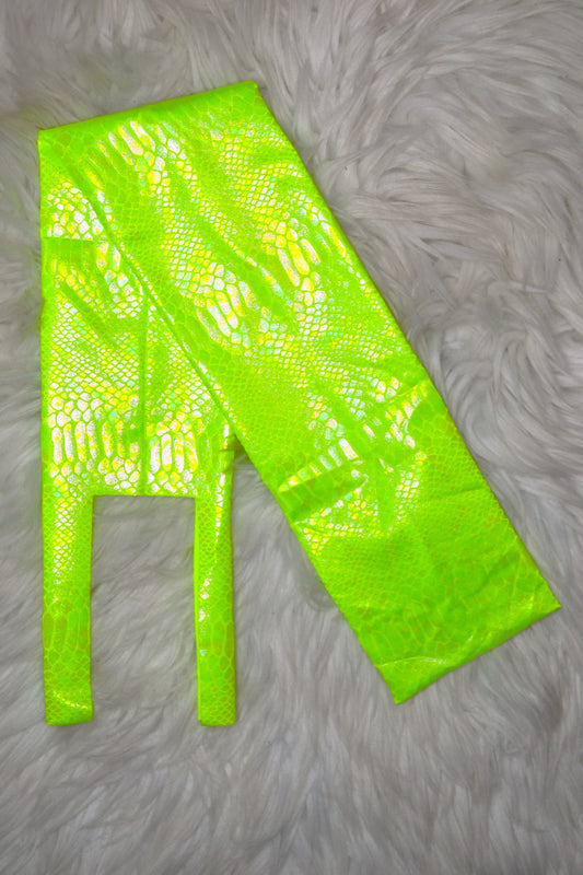 Highlighter Yellow/Green Snake Tail Bag Iridescent