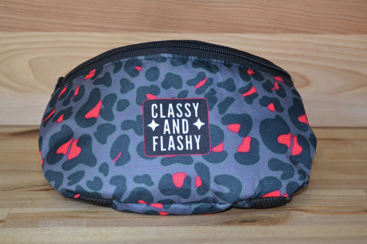 Black Pink Cheetah Saddle Bag