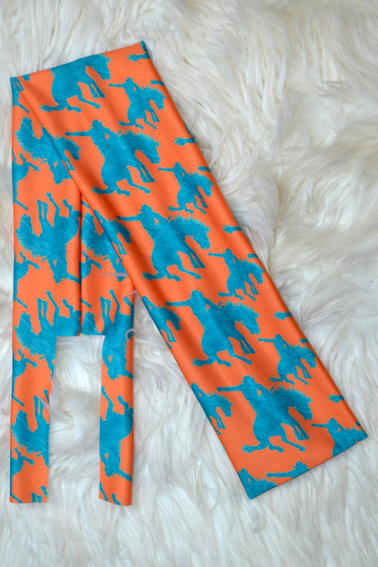 Orange Teal Bronc Tail Bag