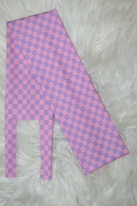 Pink Purple Checker Tail Bag