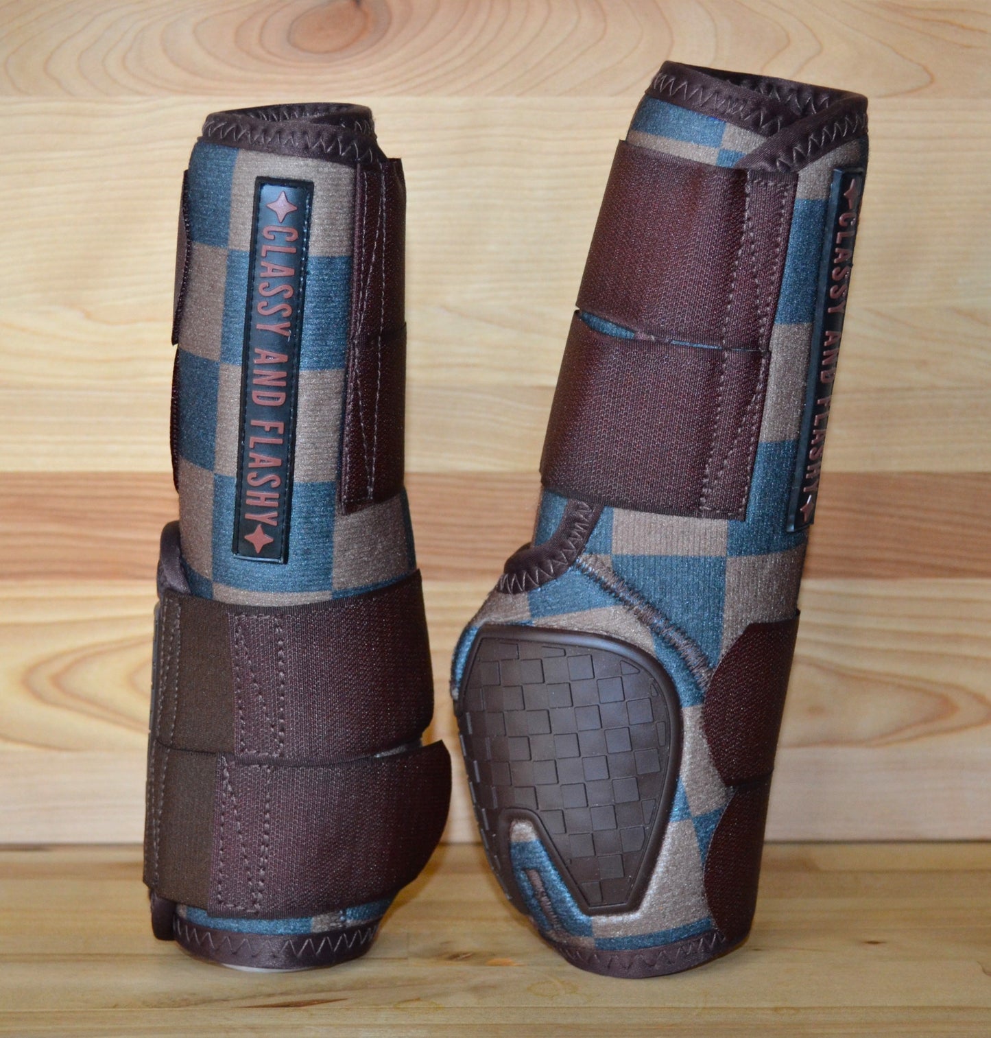 Brown Checker Splint Boots