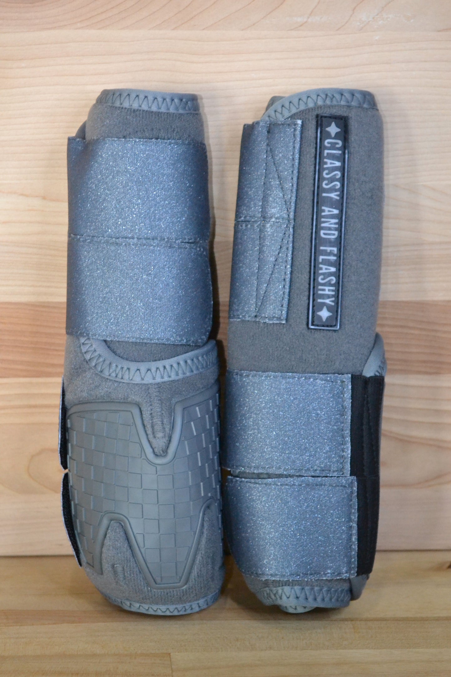 Solid Gray with Gray Sparkle Straps Sport Boots