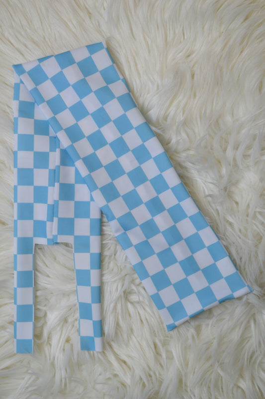 Baby Blue Checker Tail Bag