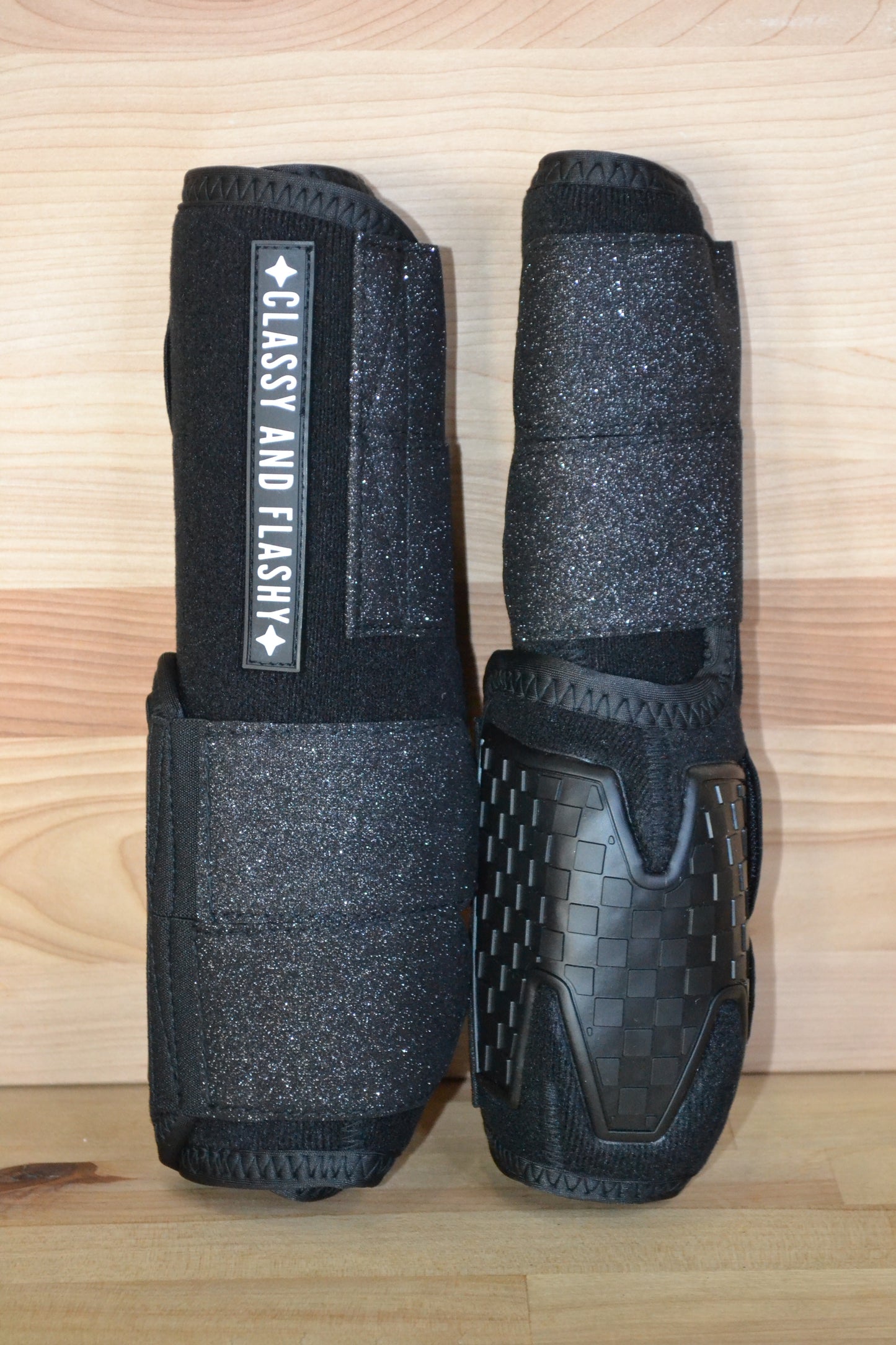 Solid Black with Black Sparkle Straps Sport Boots