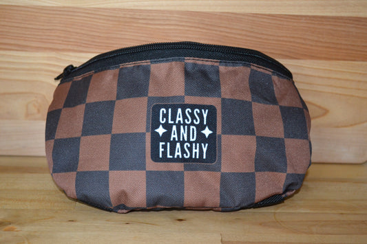 Brown Checker Saddle Bag