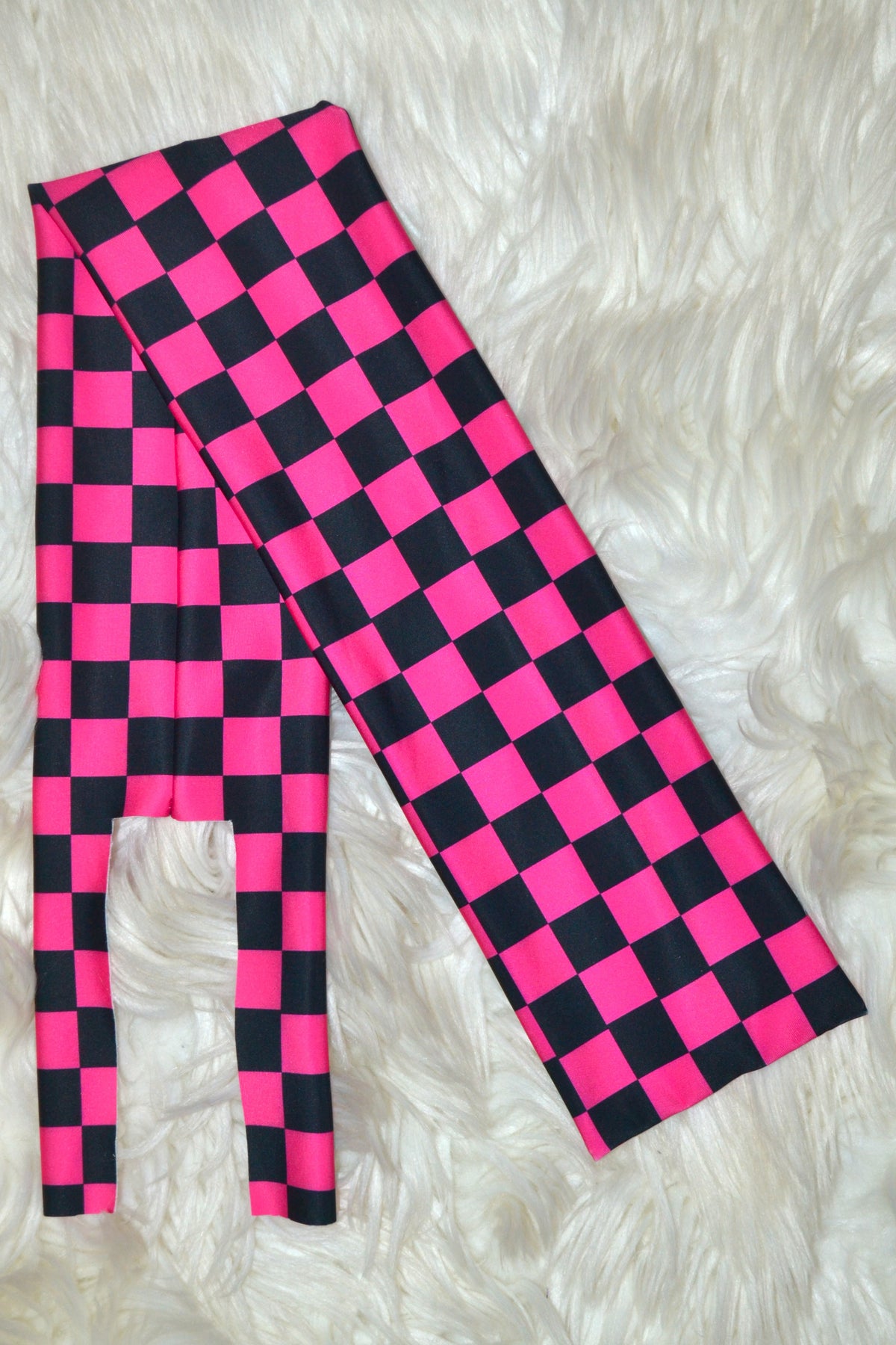 Pink Black Checker Tail Bag