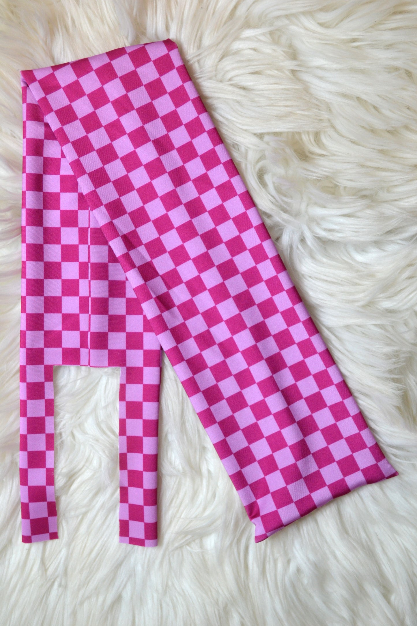 Pink Checkered Tail Bag