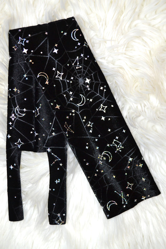 Spiderweb Velvet with Metallic Stars Tail Bag