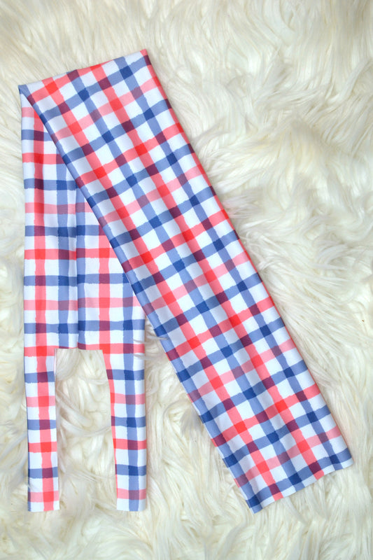 Red White Blue Plaid Tail Bag