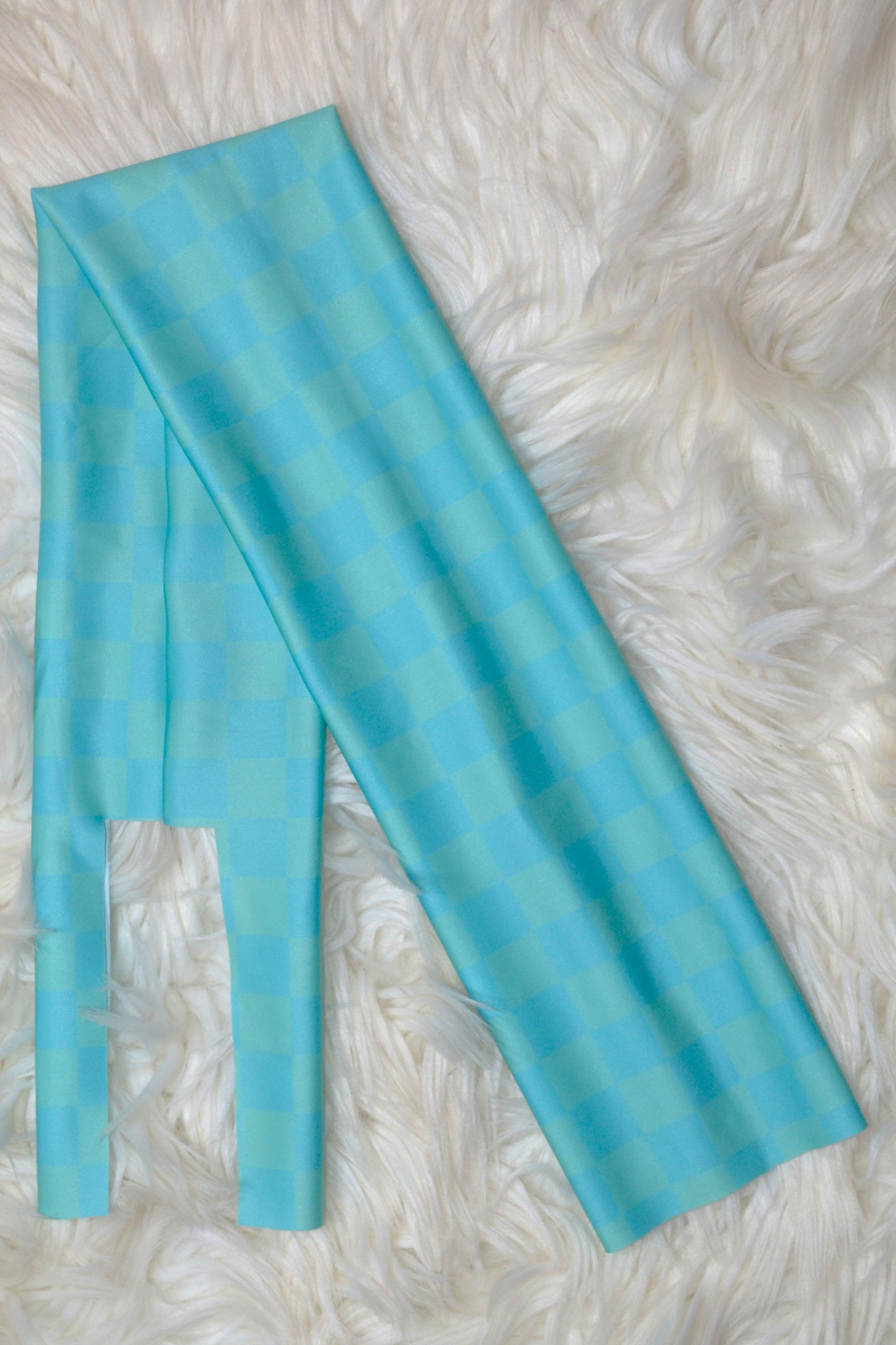 Teal Checkered Tail Bag