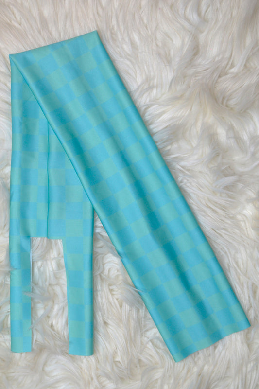 Teal Checkered Tail Bag