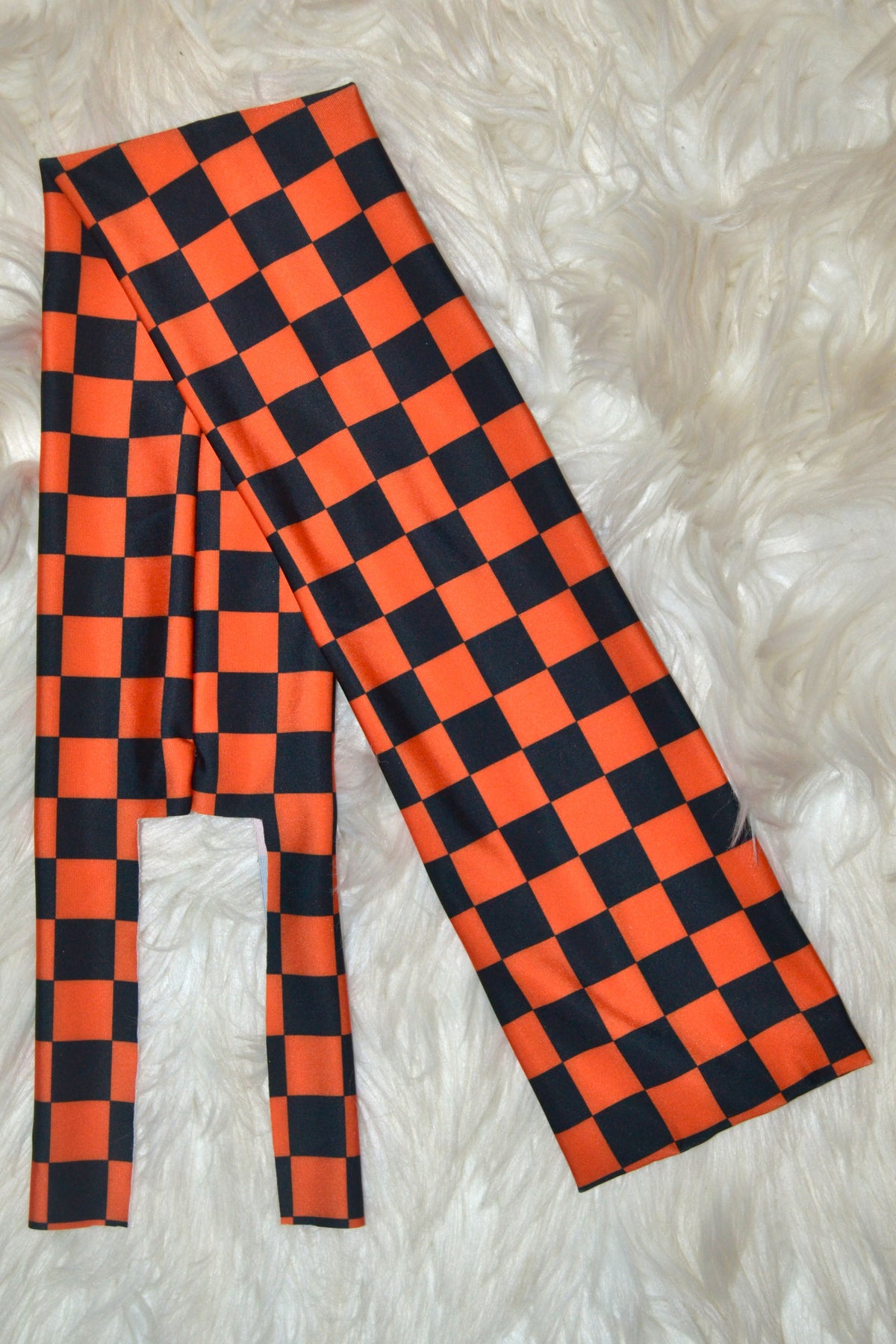 Orange Black Checkered Tail Bag