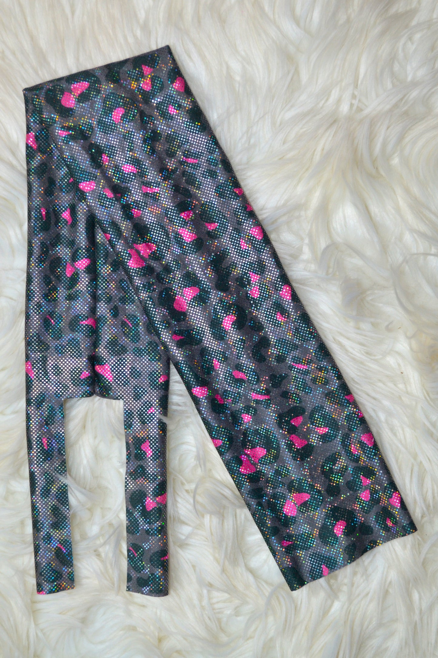 Pink and Black Cheetah Tail Bag Holographic