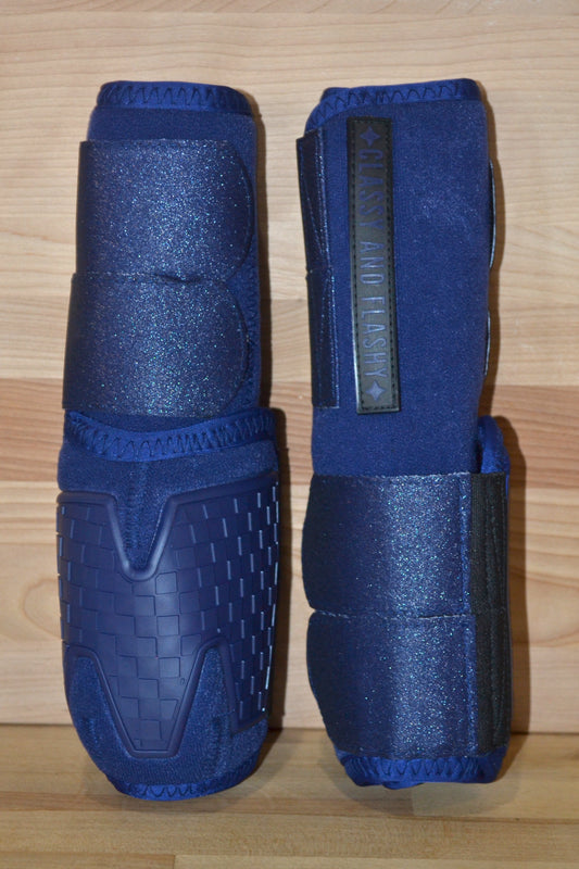 Solid Navy with Navy Sparkle Straps Sport Boots