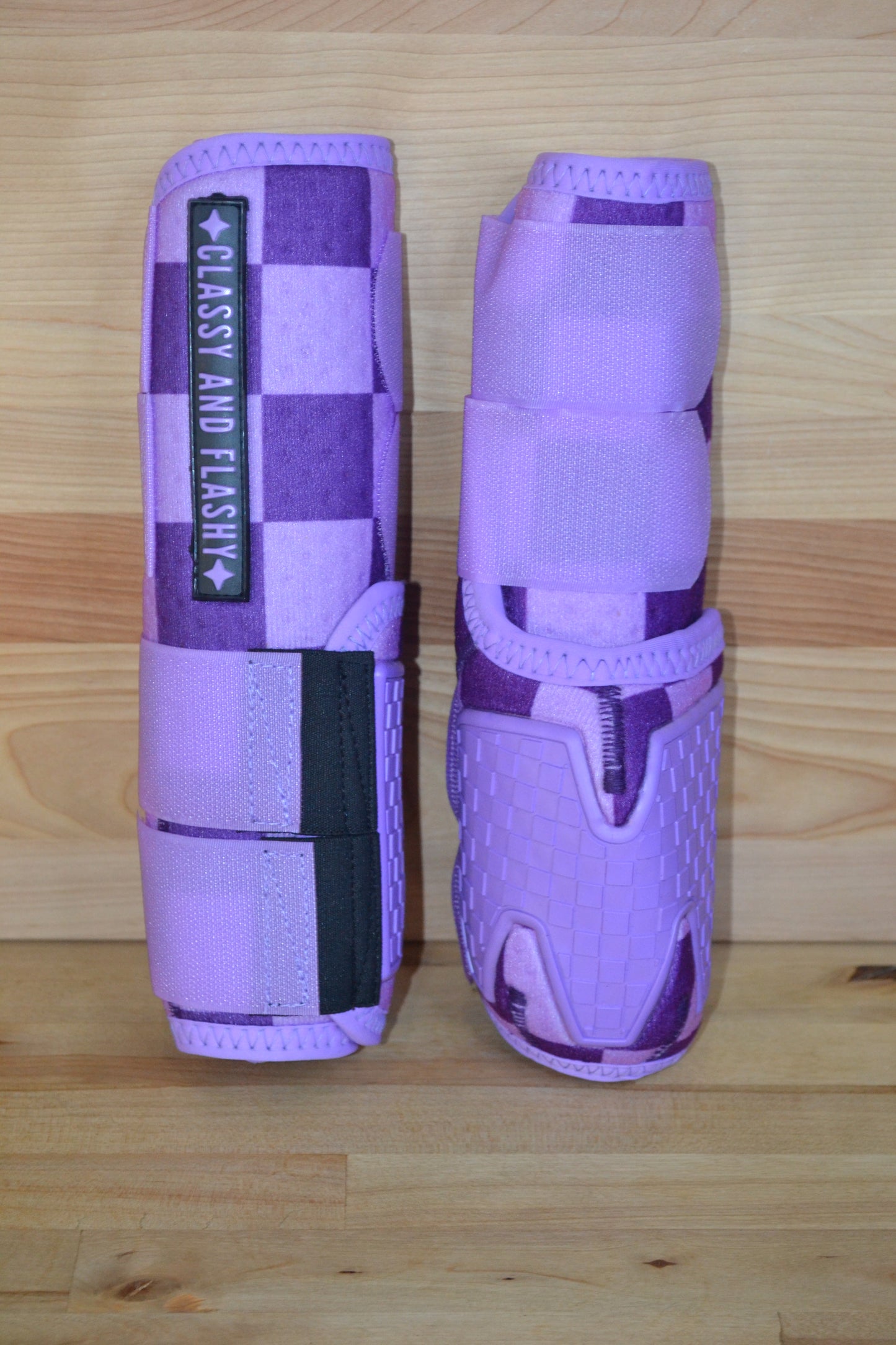 Purple Checker Splint Boots