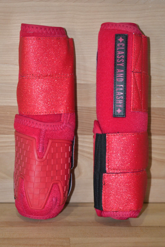 Solid Dark Pink with Sparkle Straps Sport Boots