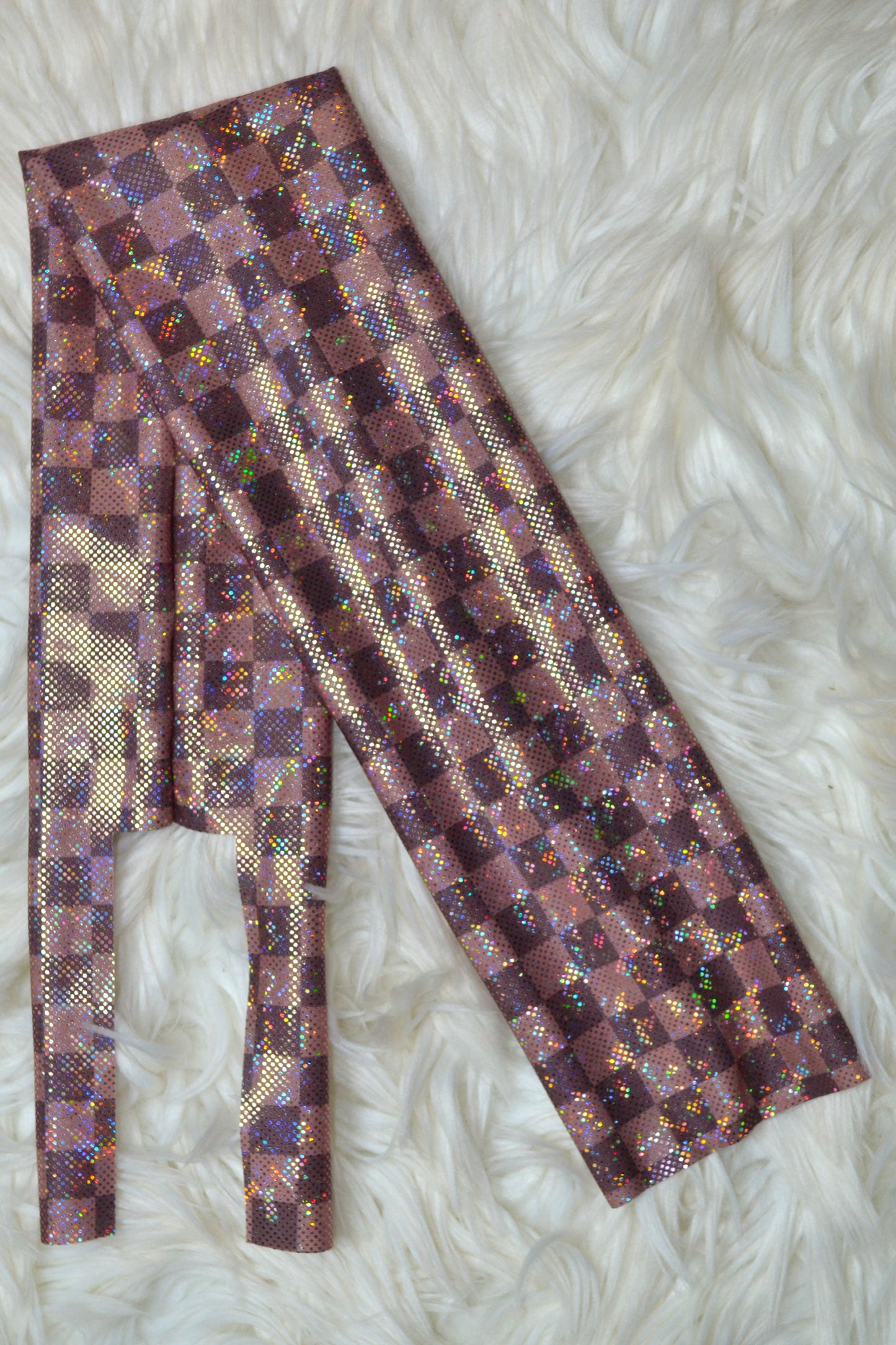Brown Checker Tail Bag Holographic
