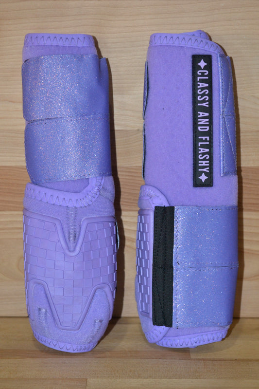 Solid Lavender with Lavender Sparkle Straps Sport Boots