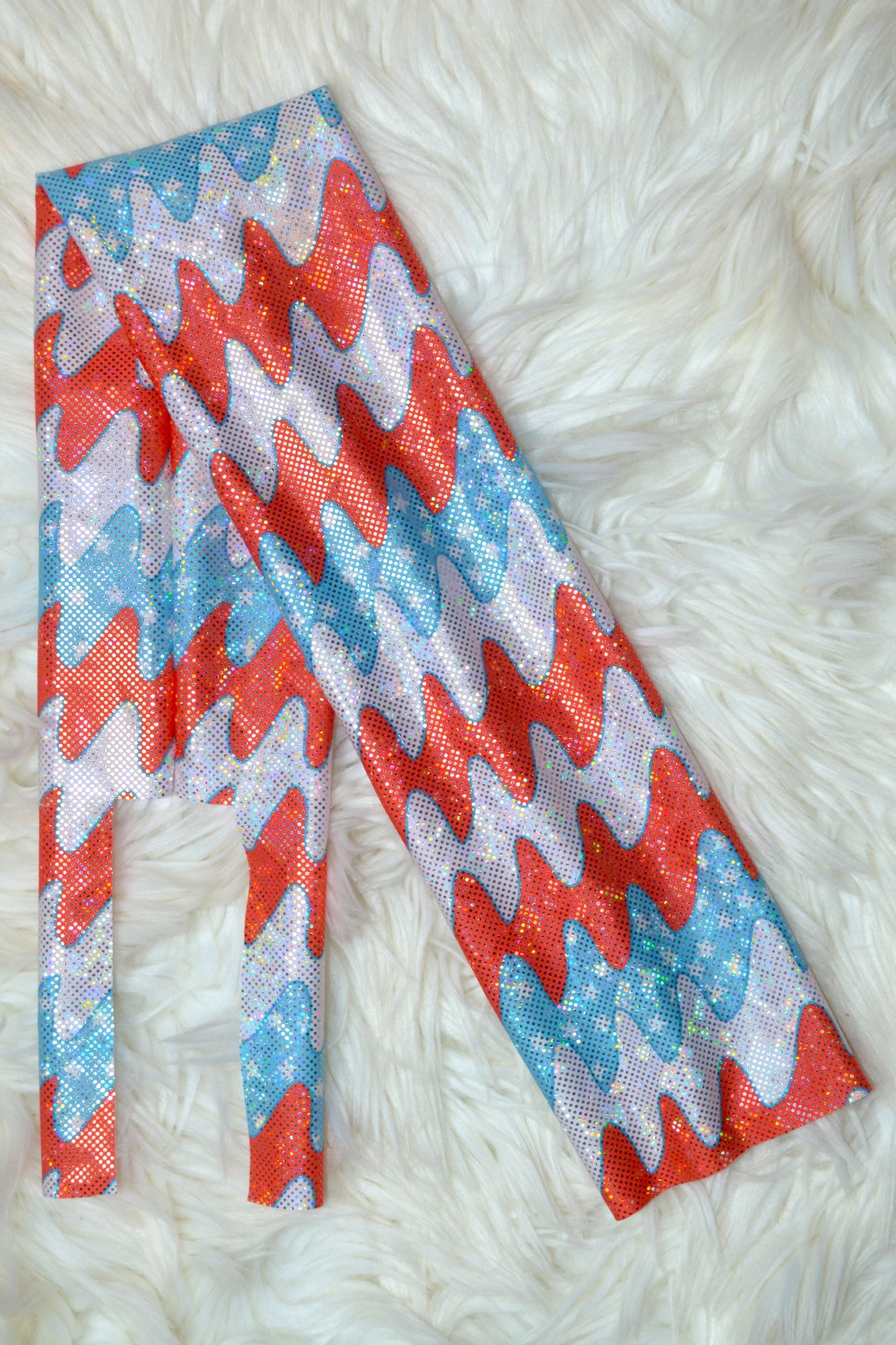 Red White Blue Swirl Tail Bag Holographic