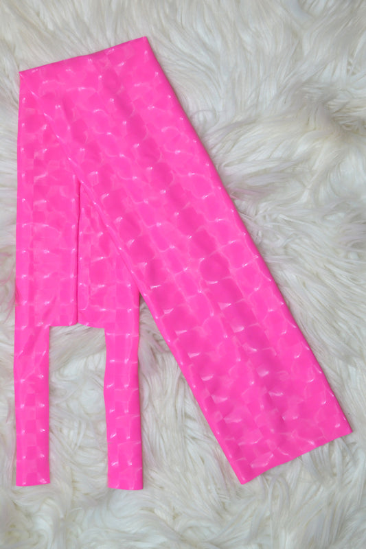 Hot Pink Metallic Checkered Tail Bag