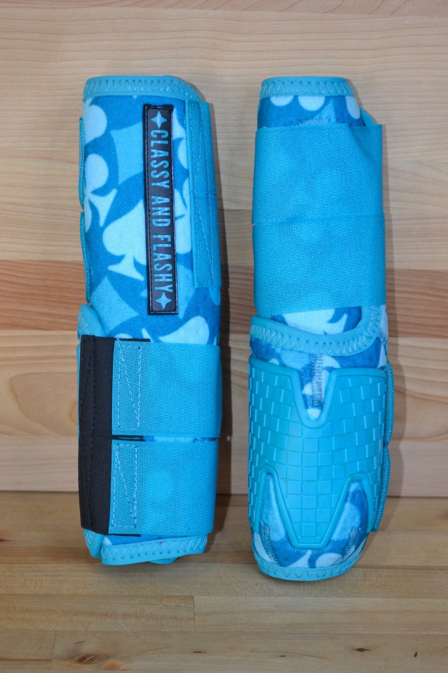 Teal Gambler Splint Boots