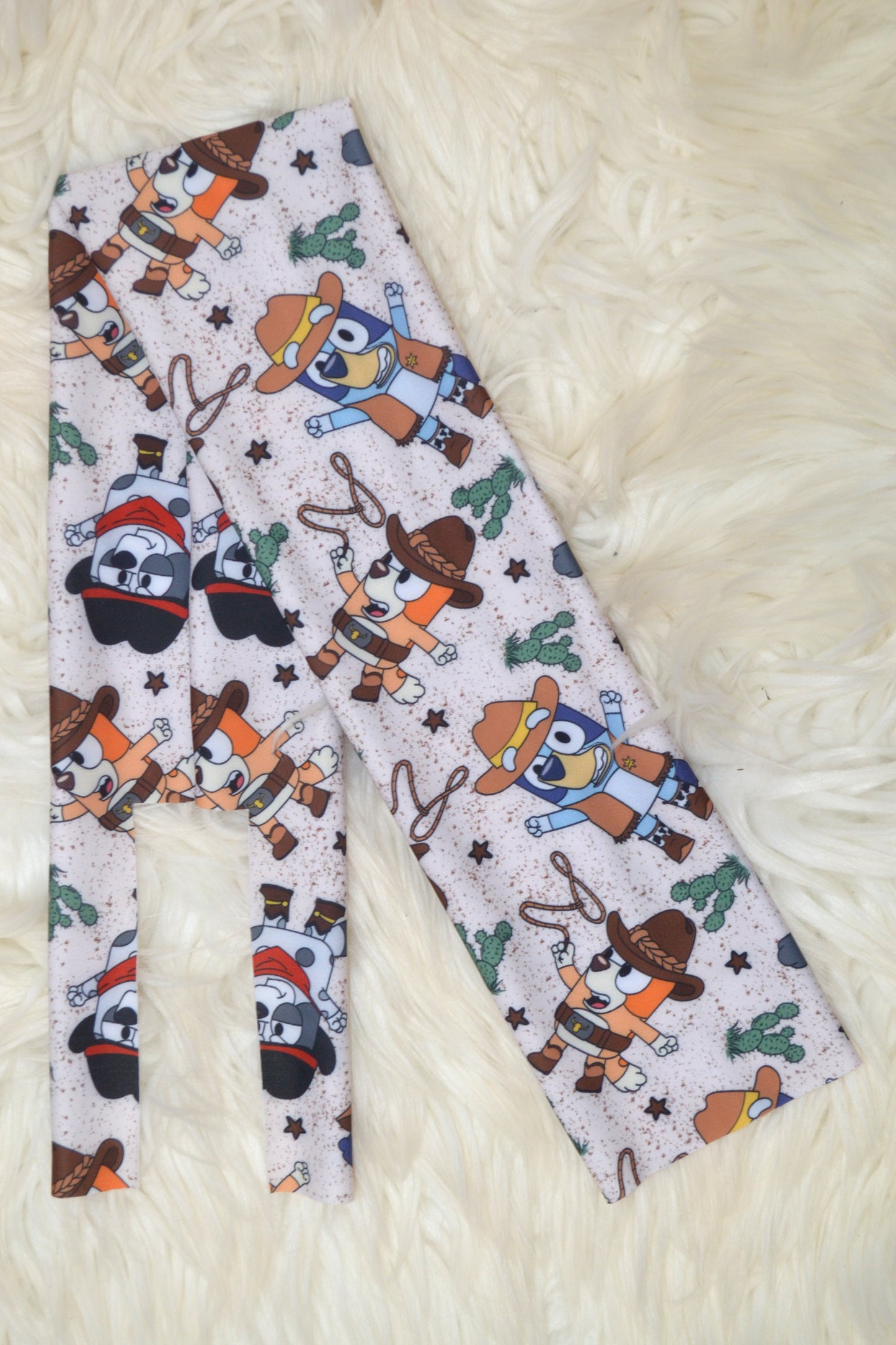 Large Western Blue Cartoon Dogs Tail Bag